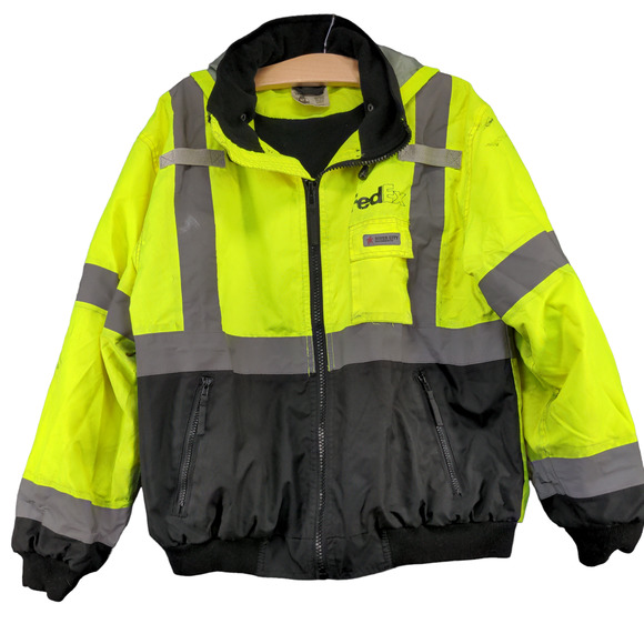River City Garments Mens Full Zip Jacket Reflective Bright Green Size S Class 3 - Picture 1 of 16